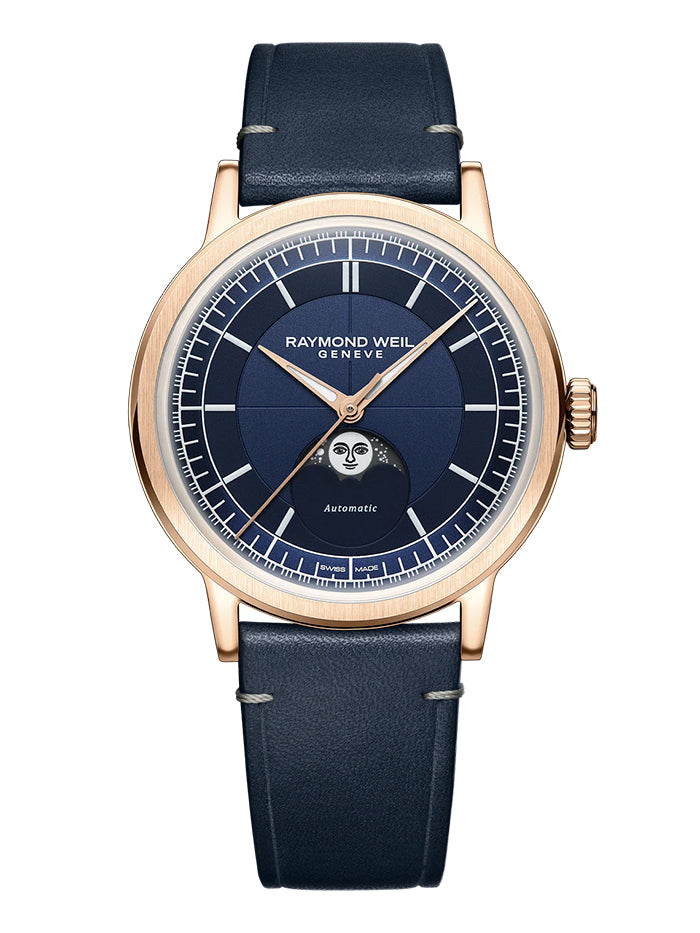 RAYMOND WEIL MILLESIME AUTOMATIC MOON PHASE MIDNIGHT BLUE WATCH