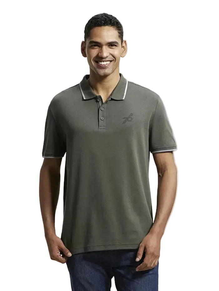 Super Combed Cotton Rich Solid Half Sleeve Polo T-Shirt - Deep Olive