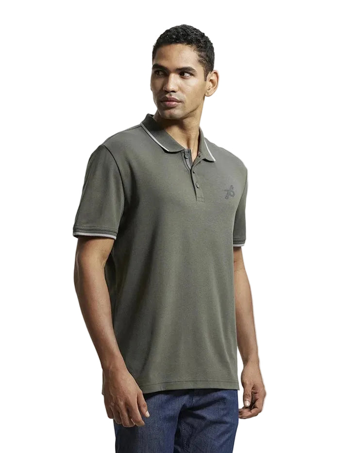 Super Combed Cotton Rich Solid Half Sleeve Polo T-Shirt - Deep Olive