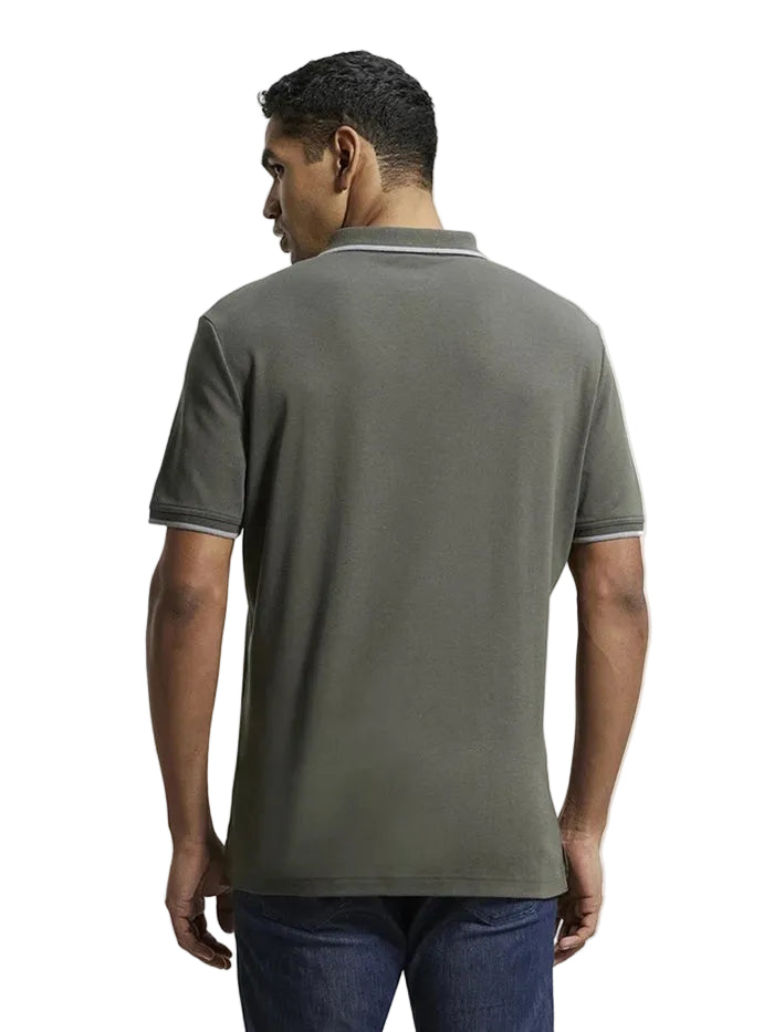 Super Combed Cotton Rich Solid Half Sleeve Polo T-Shirt - Deep Olive