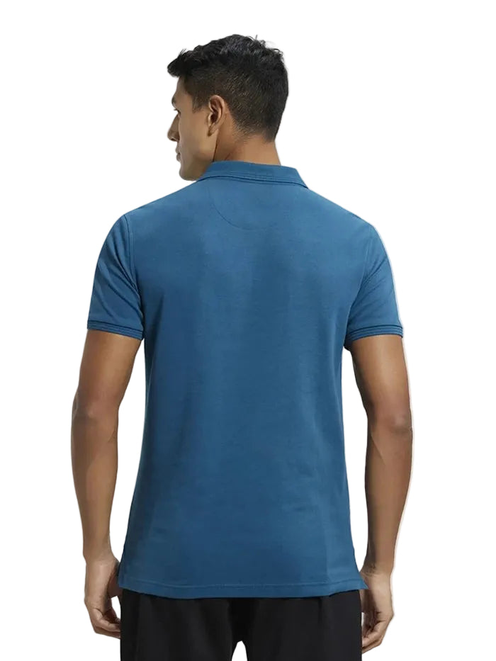 Super Combed Cotton Rich Solid Half Sleeve Polo T-Shirt - Seaport Teal