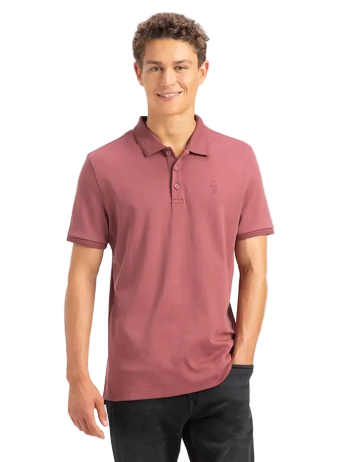 Men's Super Combed Cotton Rich Solid Half Sleeve Wild Ginger Polo T-Shirt