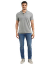 Men&#39;s Half Sleeve Mid Grey Melange Polo T-Shirt