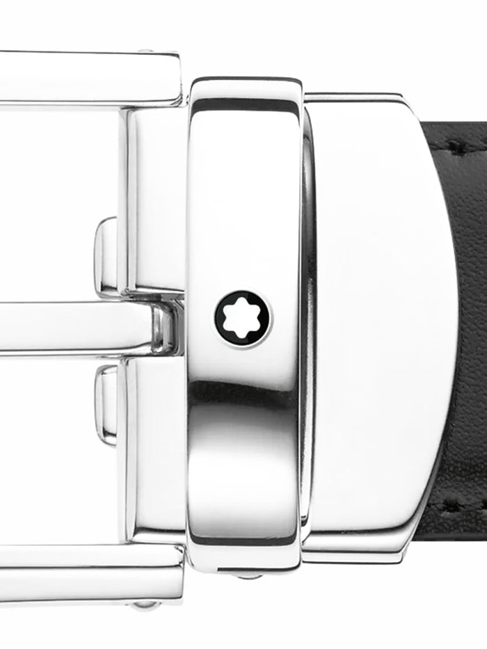 HORSESHOE BUCKLE BLACK / BROWN 30 MM REVERSIBLE LEATHER BELT