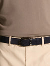 HORSESHOE BUCKLE NIGHT BLUE / BLACK 35 MM REVERSIBLE LEATHER BELT