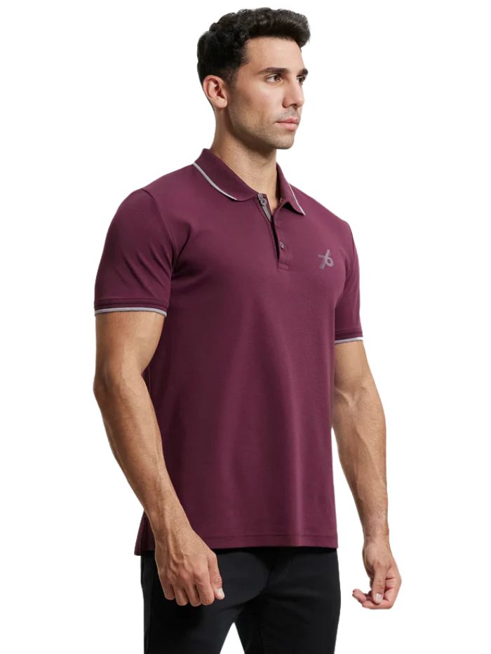 Men's Wine Half Sleeve Polo T-Shirt