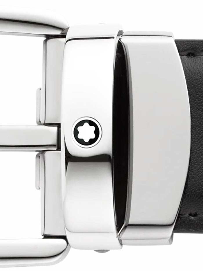 HORSESHOE BUCKLE BLACK / BROWN 30 MM REVERSIBLE LEATHER BELT