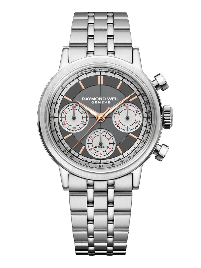 RAYMOND WEIL MILLESIME AUTOMATIC TRI-COMPAX CHRONOGRAPH ANTHRACITE WATCH