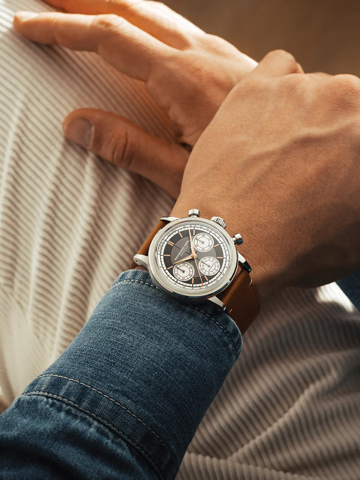 RAYMOND WEIL AUTOMATIC TRI-COMPAX CHRONOGRAPH LEATHER STRAP WATCH
