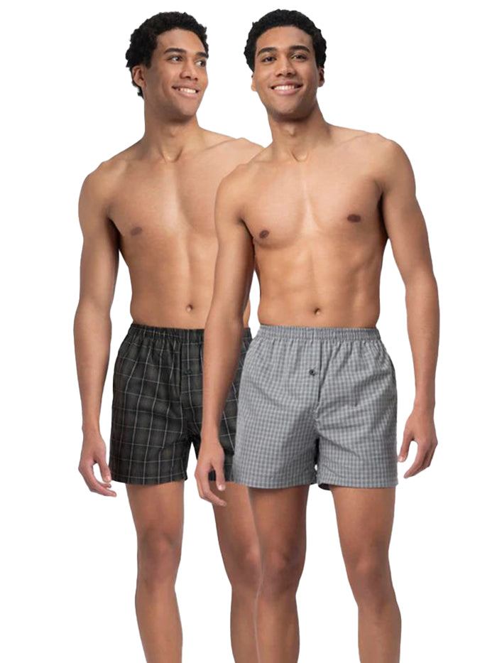 Men&#39;s Print Super Combed Mercerized Cotton Woven Striped Inner Boxers (Pack of 2)