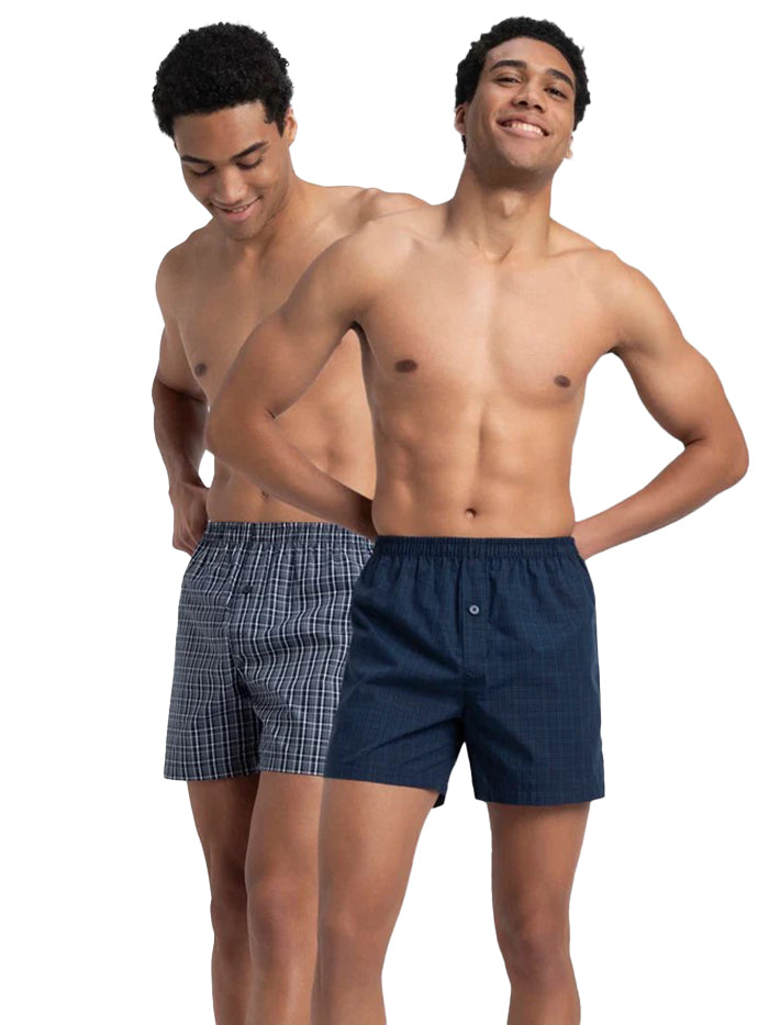 Men&#39;s Print Super Combed Mercerized Cotton Woven Striped Inner Boxers (Pack of 2)