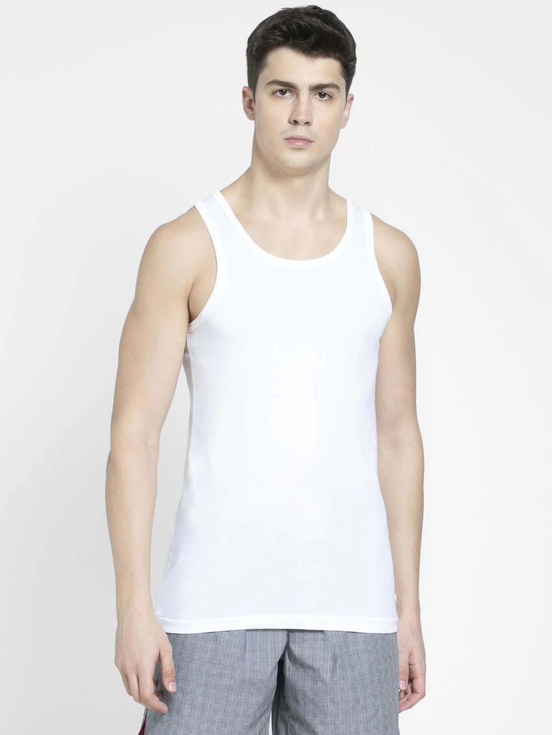 Men's White Basic Undershirt