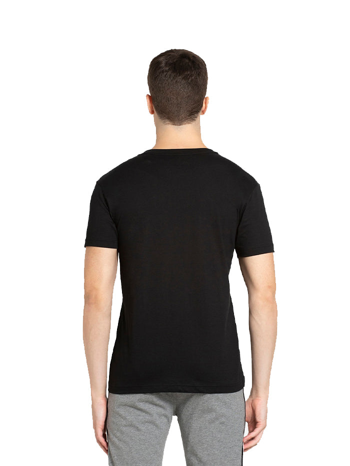 Men&#39;s Black Combed Half Sleeve T-Shirt