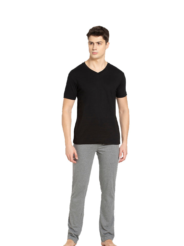 Men&#39;s Black Combed Half Sleeve T-Shirt