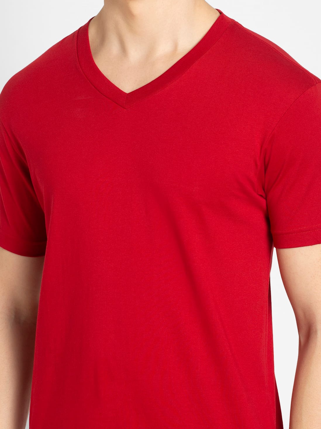 Men&#39;s Red Cotton Half Sleeve T-Shirt