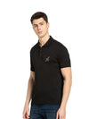 Men&#39;s Black Cotton Polo T-Shirt