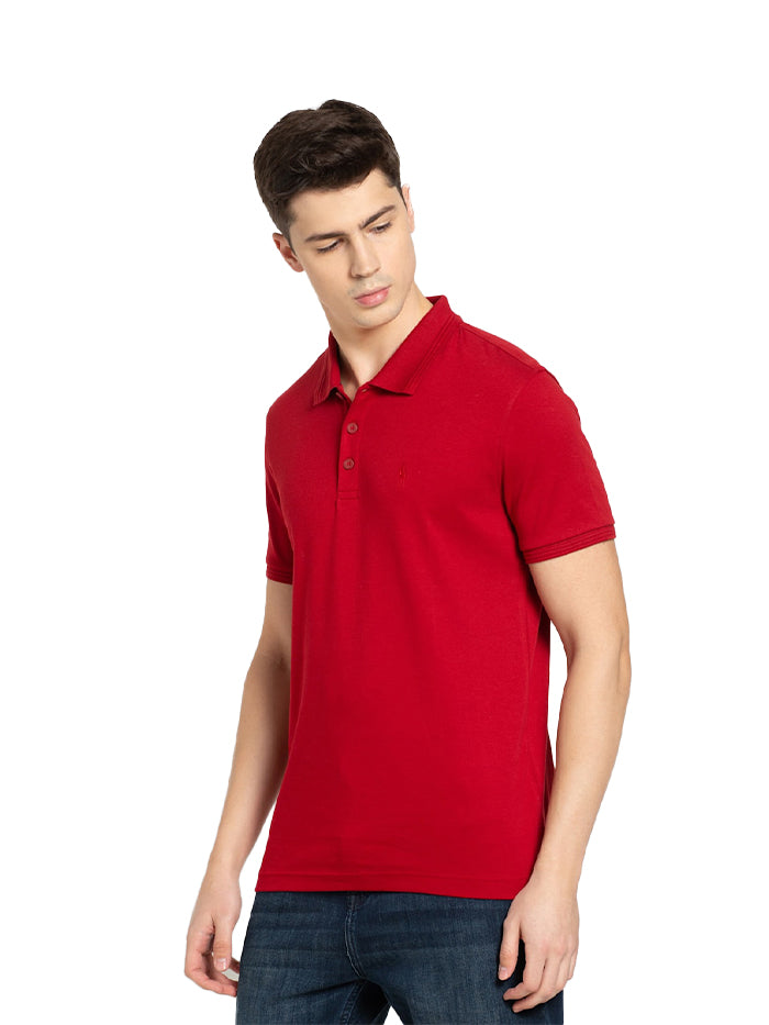 Men&#39;s Shanghai Red Cotton Polo T-Shirt