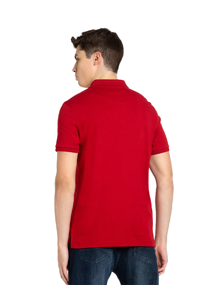 Men's Shanghai Red Cotton Polo T-Shirt