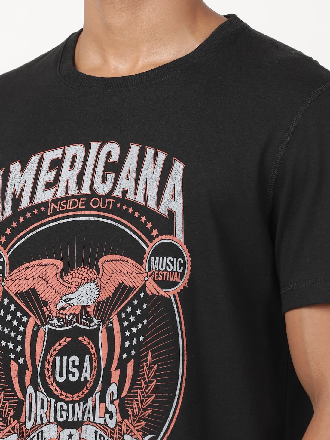 Men&#39;s Black print T-Shirt