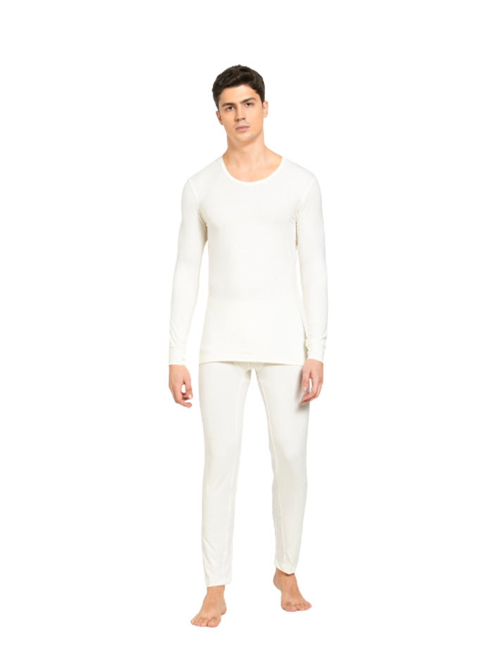 Men&#39;s White Soft Touch Thermal Long Johns