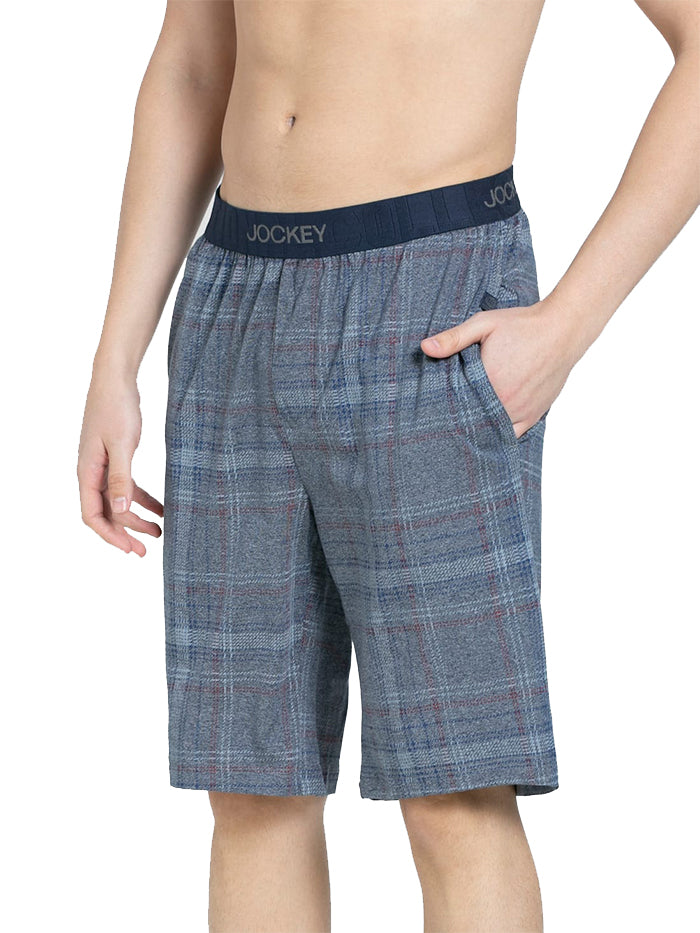 Men&#39;s Regular Fit Checkered Sleep Shorts