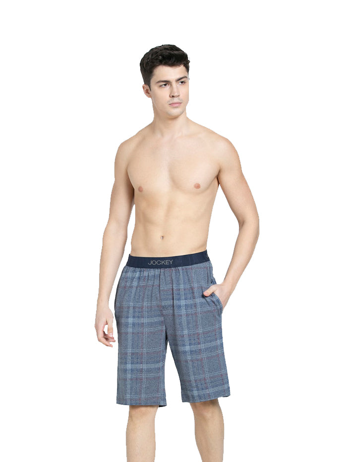 Men's Regular Fit Checkered Sleep Shorts