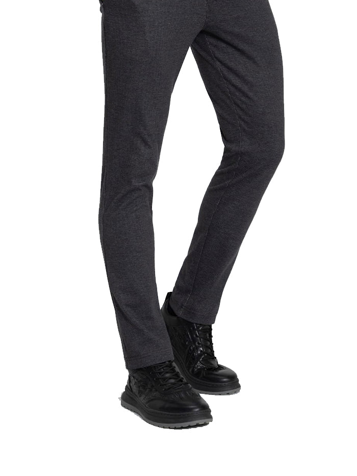 Men&#39;s Black Cotton Rich Slim Fit Solid Pants
