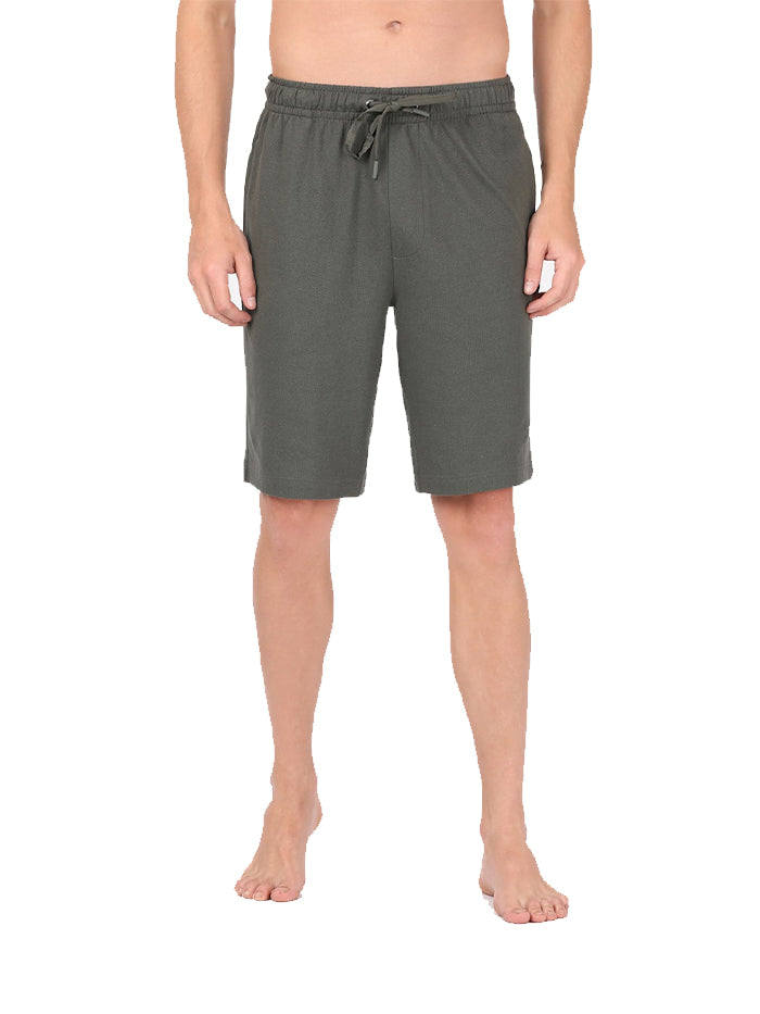 Men's Deep Olive Cotton Fit Solid Shorts