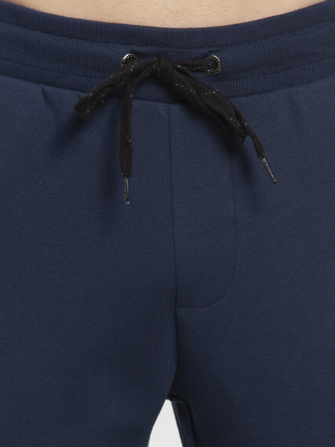 Men&#39;s Navy Cotton Rich Slim Fit Dual Tone Joggers