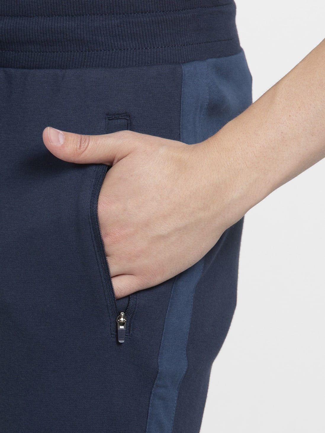 Men&#39;s Navy Cotton Rich Slim Fit Dual Tone Joggers