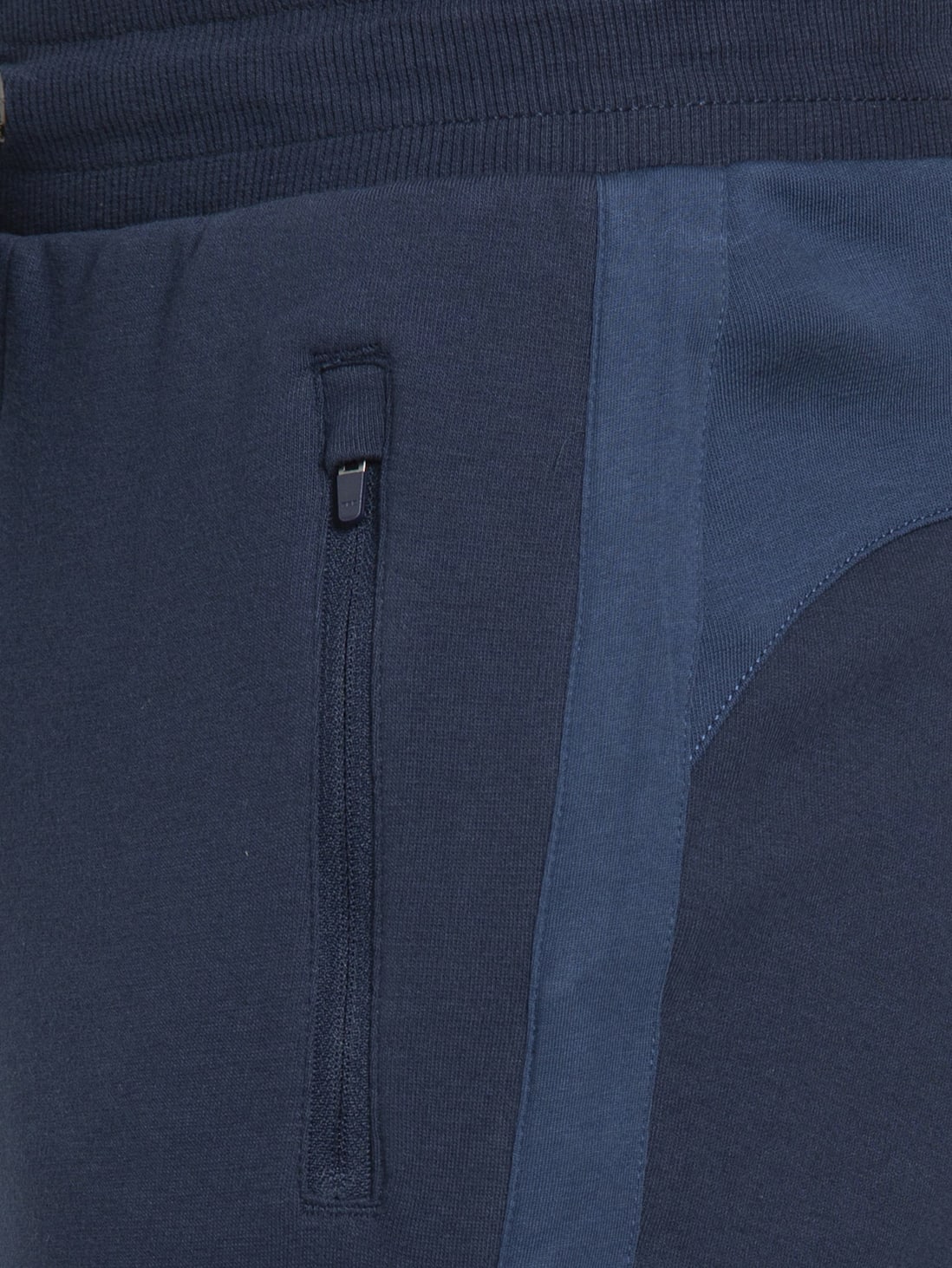 Men&#39;s Navy Cotton Rich Slim Fit Dual Tone Joggers