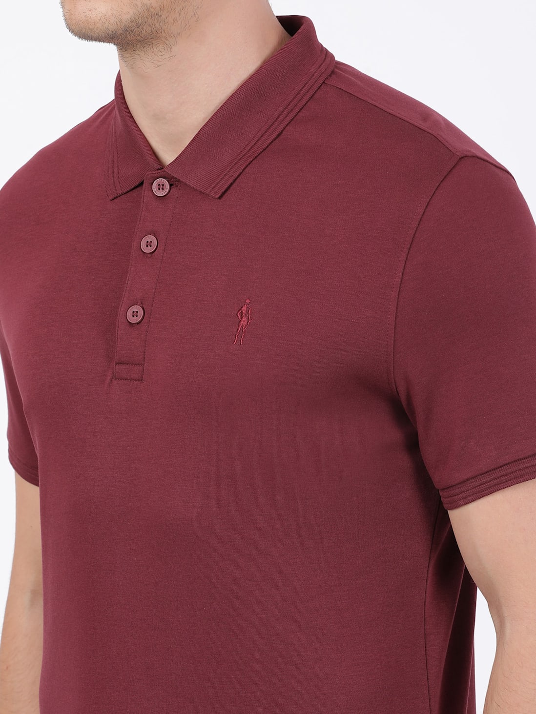 Men&#39;s Burgundy Half Sleeve Polo T-Shirt