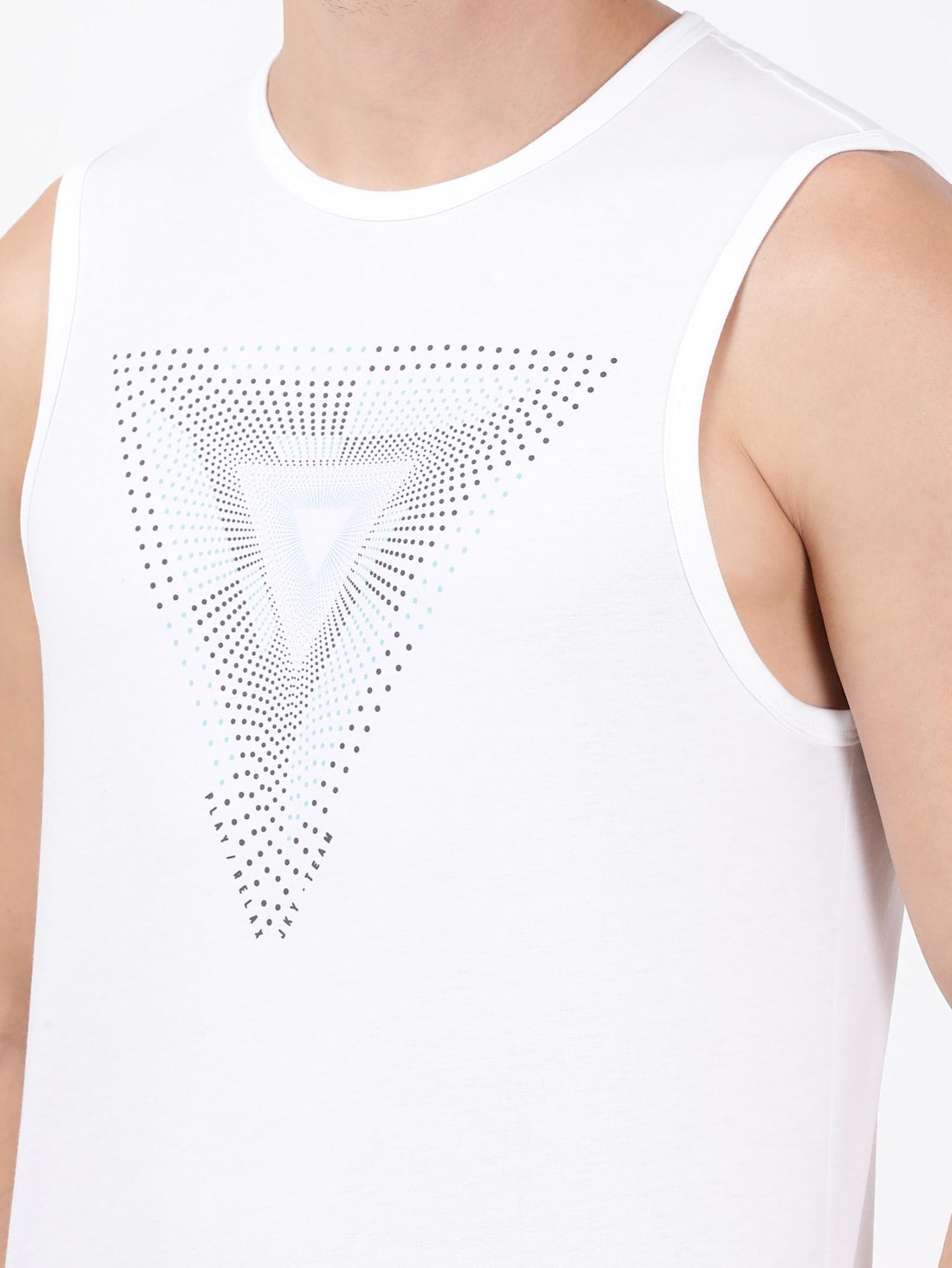 Men&#39;s White Super Cotton Graphic Printed