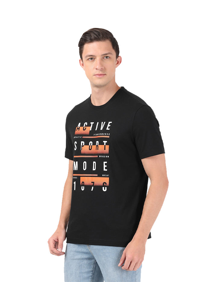 Men's Black Super Half Sleeve T-Shirt