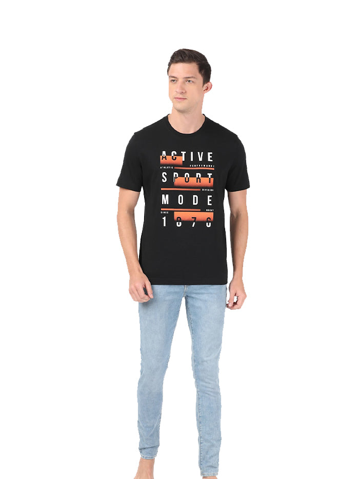 Men&#39;s Black Super Half Sleeve T-Shirt