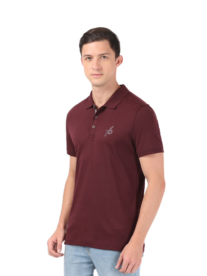 Men's Wine Half Sleeve Polo T-Shirt