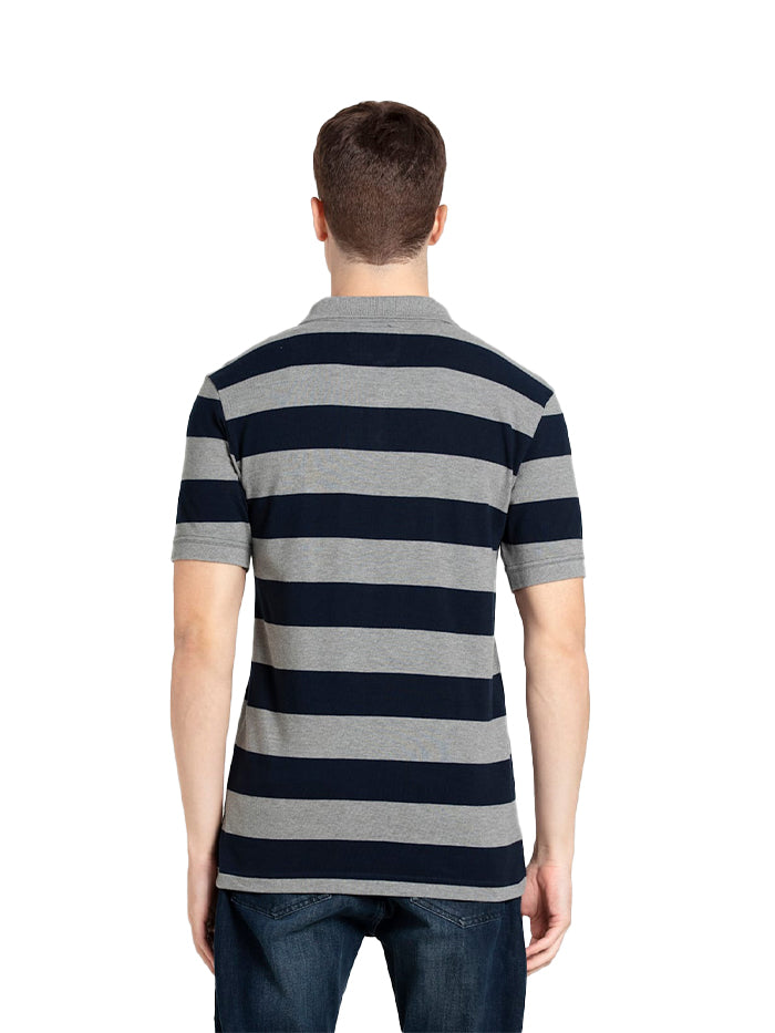 Men Cotton Rich Striped Polo T-Shirt