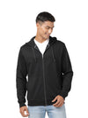 Men&#39;s Black Cotton Cuff Hoodie Jacket