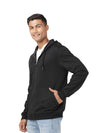 Men&#39;s Black Cotton Cuff Hoodie Jacket