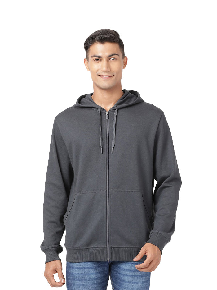 Men's Cotton Rich Pique Cuff Hoodie Jacket