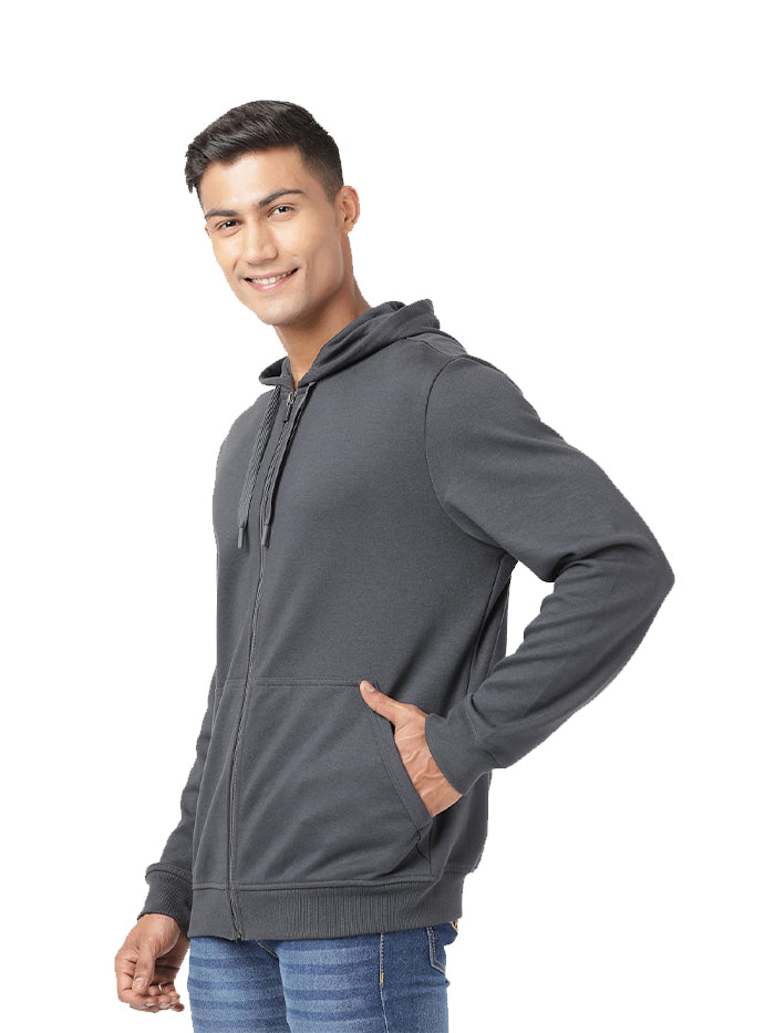 Men&#39;s Cotton Rich Pique Cuff Hoodie Jacket