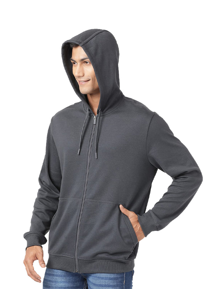 Men&#39;s Cotton Rich Pique Cuff Hoodie Jacket