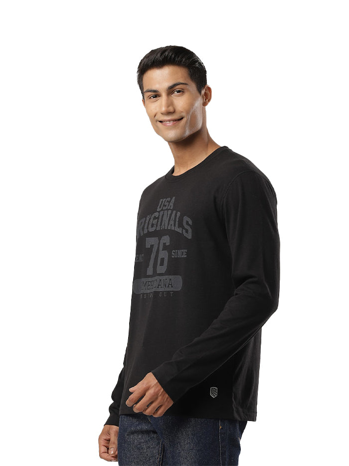 Men&#39;s Cotton Round Neck Full Sleeve T-Shirt