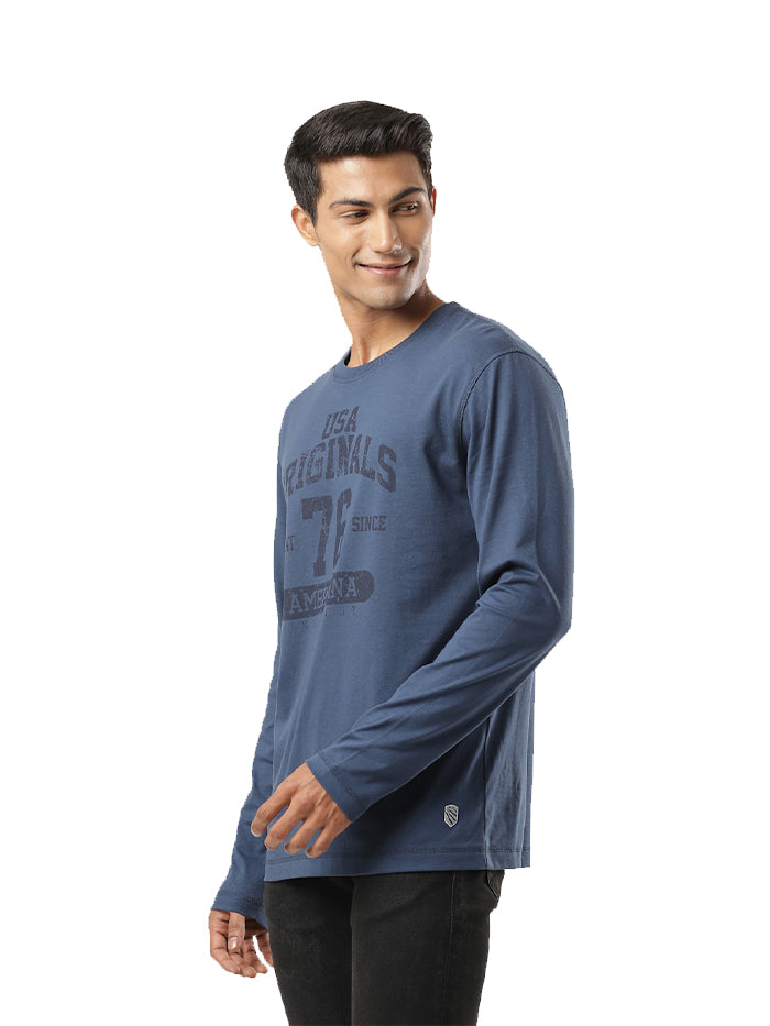 Men's Solid Round Neck Full Sleeve T-Shirt