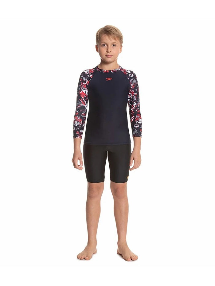 Speedo Junior Male Glitchamp Allover Long Sleeve Sun Top - 8BS483P834