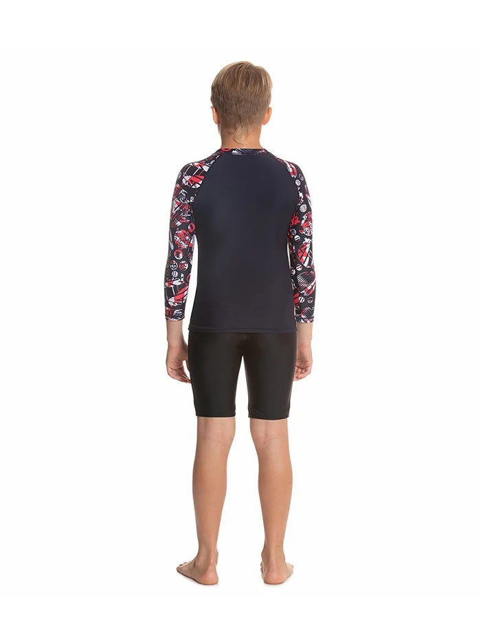 Speedo Junior Male Glitchamp Allover Long Sleeve Sun Top - 8BS483P834