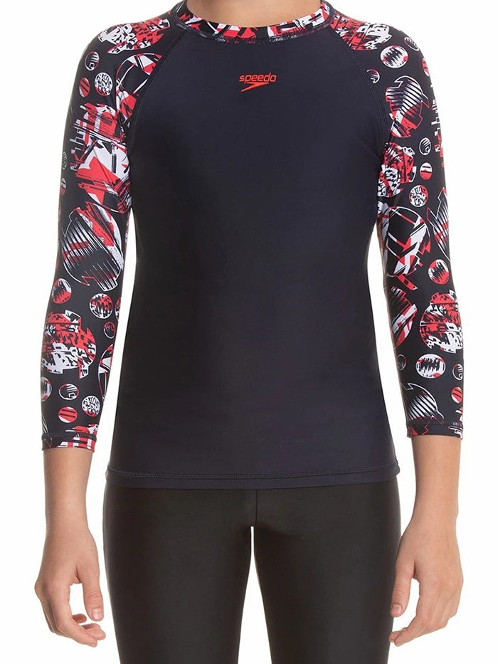 Speedo Junior Male Glitchamp Allover Long Sleeve Sun Top - 8BS483P834