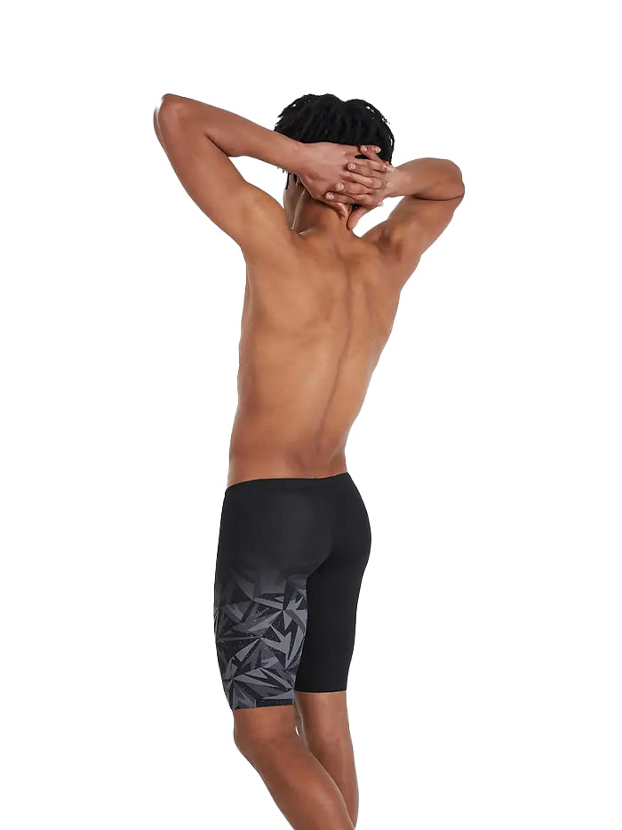 Speedo Men&#39;s Placement V-Cut Jammer Black Grey - 8097359023