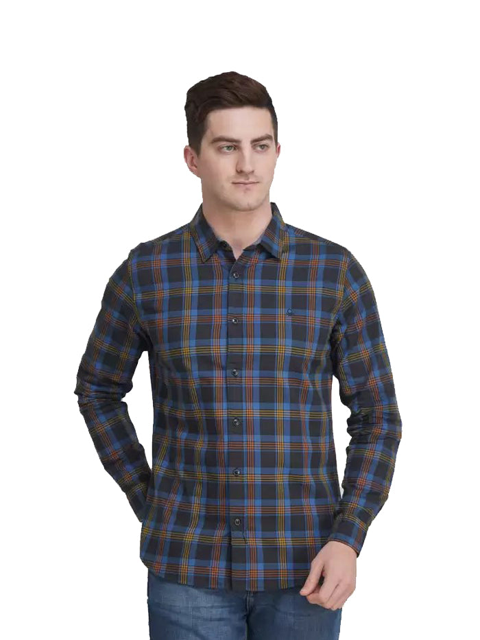Men Slim Fit Checkered Casual Shirt
