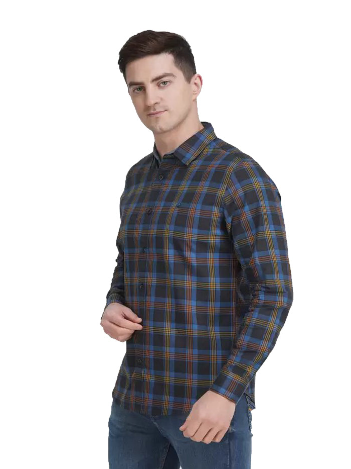 Men Slim Fit Checkered Casual Shirt